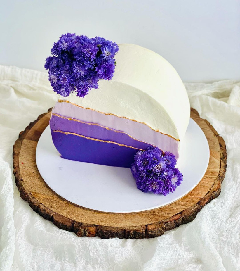 торт омбре фиолетовый