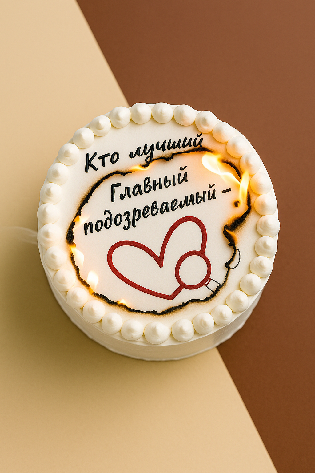 горящий торт