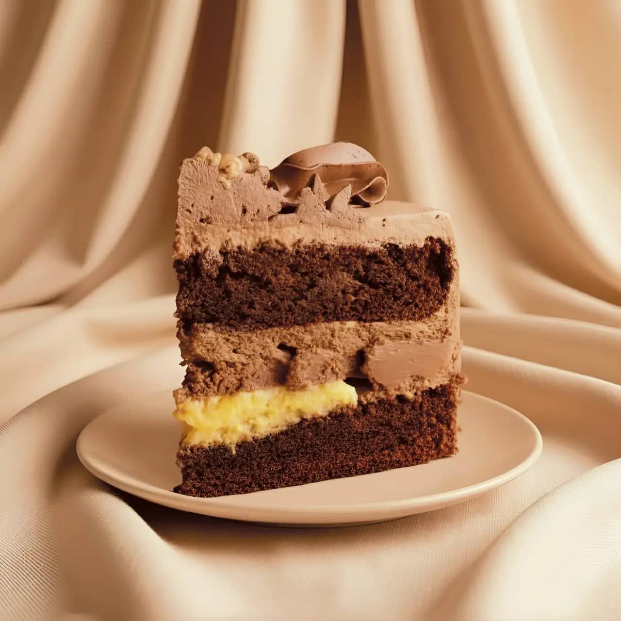 разрез торта шоколадный крем-чиз